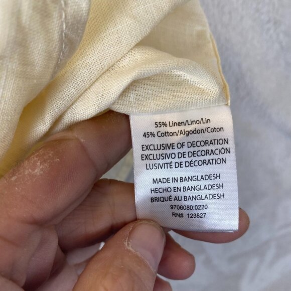 Tenth + Ocean Mens Shirt Large Short Sleeve Button Up Dull Yellow Washable Linen - Picture 12 of 14